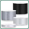 Schleifenband-Satin - grau, silber, schwarz, weiß