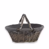 Weidenkörbe mit Stoffeinlage - Ausführung graubraun-grau Weidenkörbe mit Stoffeinlage - Ausführung graubraun-grau