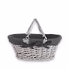 Weidenkörbe mit Stoffeinlage - Ausführung weiß-grau Weidenkörbe mit Stoffeinlage - Ausführung weiß-grau