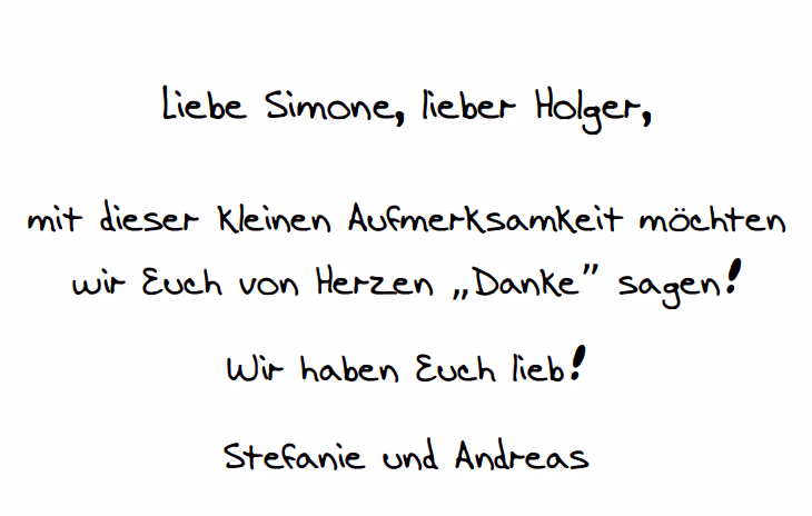 Dankeschön Karte - Beispieltext mit Schriftart Dankeschön Karte - Beispieltext mit Schriftart