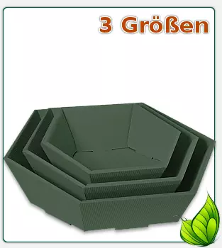 Geschenkkarton grün oliv - 6 eckig