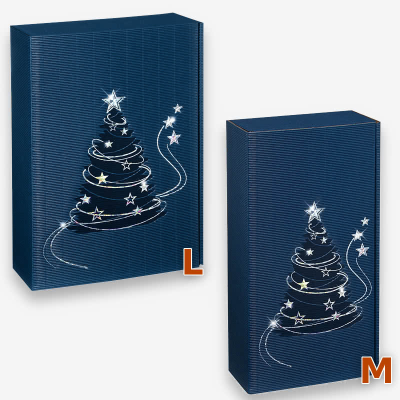 Geschenkkarton mit Tanne-Motiv