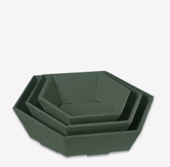 Geschenkkarton grün oliv - 6 eckig