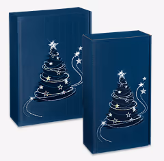 Geschenkkarton mit Tanne-Motiv