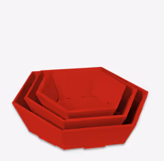Präsentkartonschale sechseckig - rot