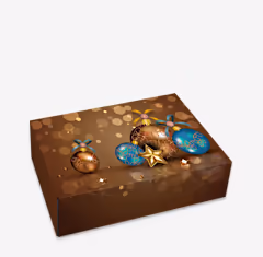 Weihnachtskarton mit Kugeln